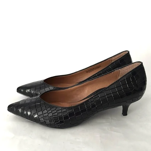 Vionic Kit Josie Croc Black Croc-Embossed Leather Women's Pumps 10 NWOB - Picture 4 of 12